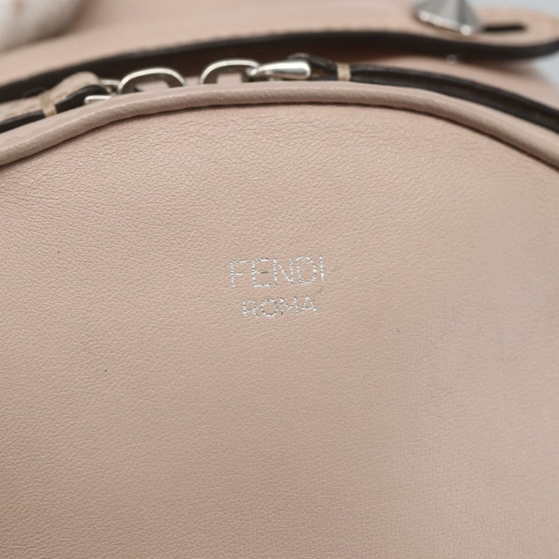 【日本直送】FENDI By The Way 雙肩包，皮革，米色/銀色，正品 ka1520M-18