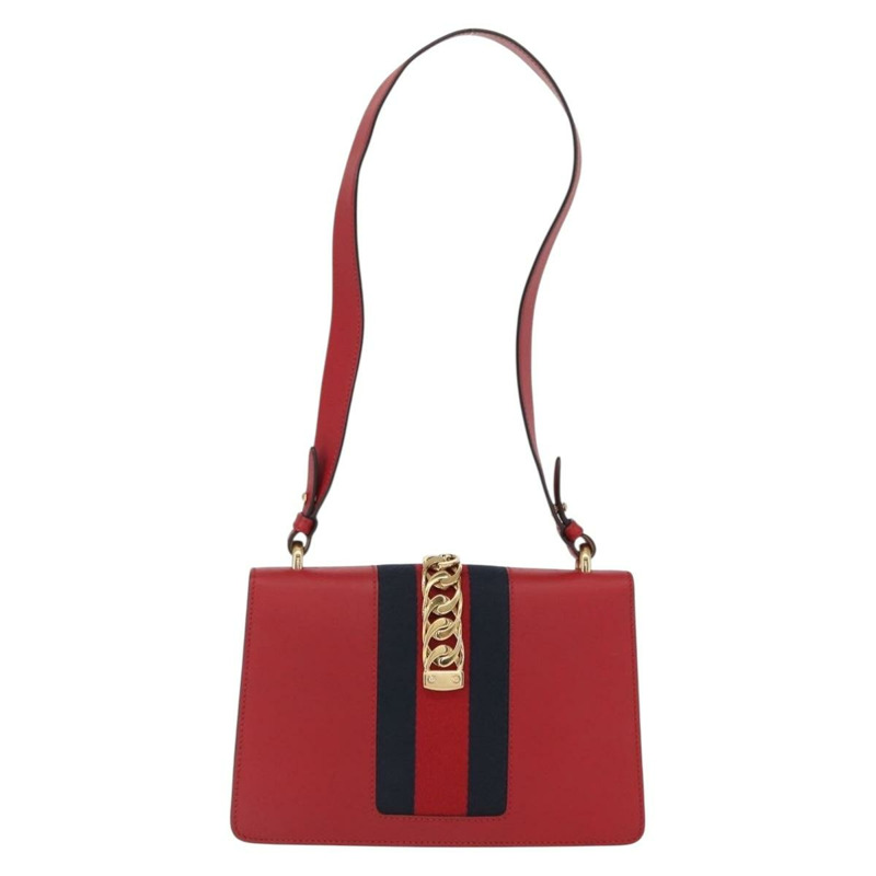 【日本直送】GUCCI Silvi Sherry Line 單肩包 皮革 兩用 紅色 金色 421882 正品 ka1549-1
