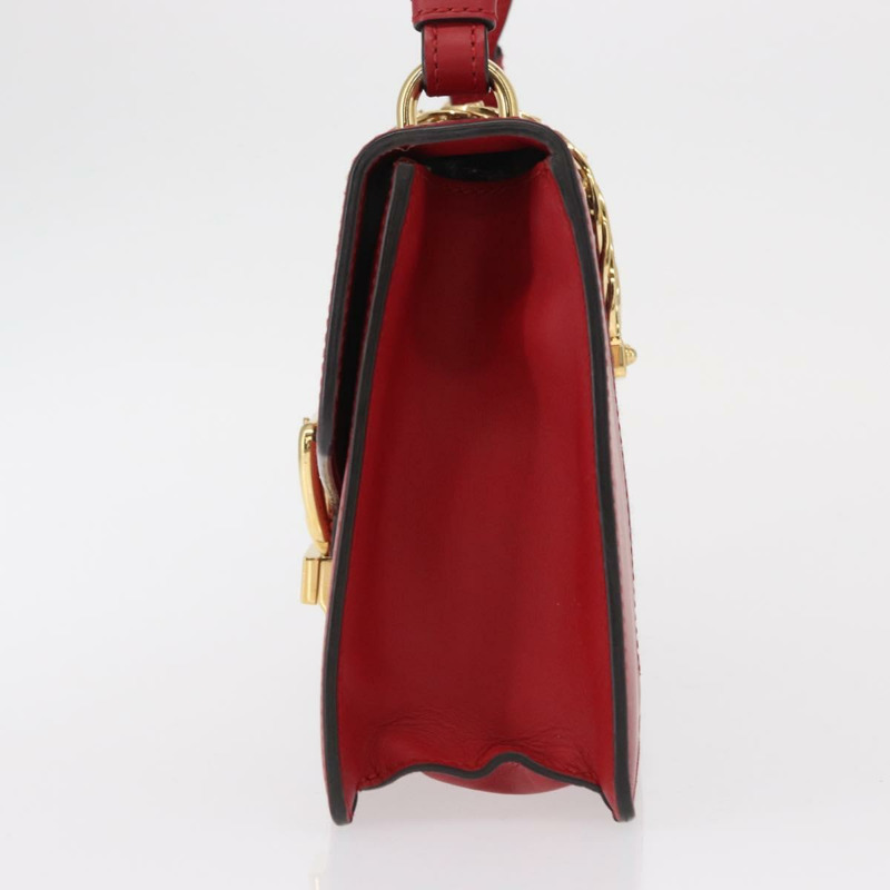 【日本直送】GUCCI Silvi Sherry Line 單肩包 皮革 兩用 紅色 金色 421882 正品 ka1549-2