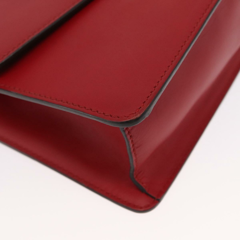 【日本直送】GUCCI Silvi Sherry Line 單肩包 皮革 兩用 紅色 金色 421882 正品 ka1549-8