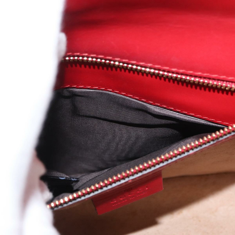 【日本直送】GUCCI Silvi Sherry Line 單肩包 皮革 兩用 紅色 金色 421882 正品 ka1549-10