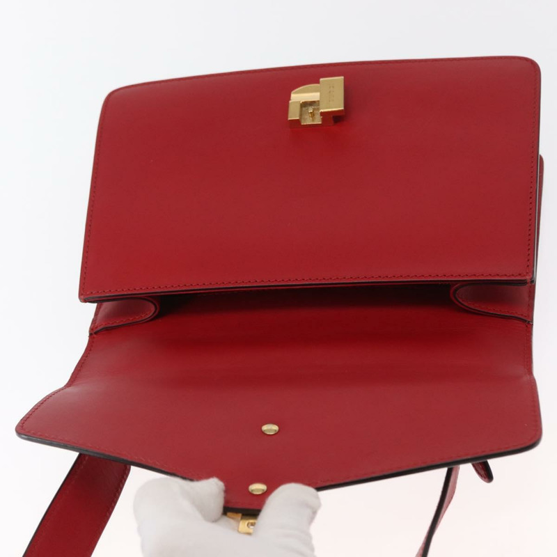 【日本直送】GUCCI Silvi Sherry Line 單肩包 皮革 兩用 紅色 金色 421882 正品 ka1549-17