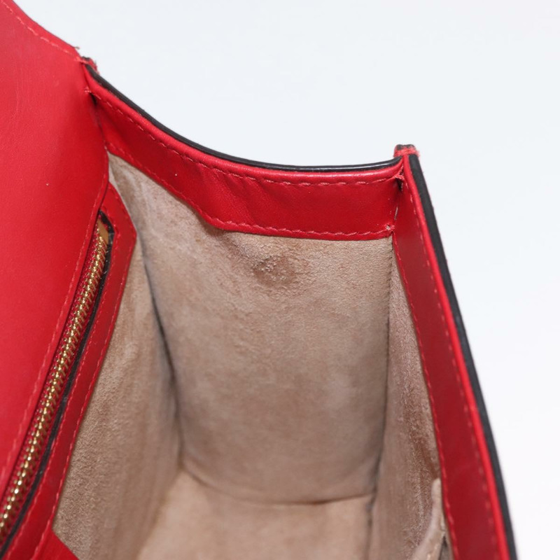 【日本直送】GUCCI Silvi Sherry Line 單肩包 皮革 兩用 紅色 金色 421882 正品 ka1549-19