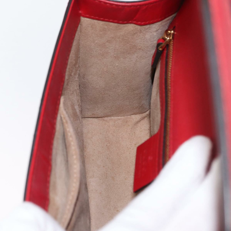 【日本直送】GUCCI Silvi Sherry Line 單肩包 皮革 兩用 紅色 金色 421882 正品 ka1549-20