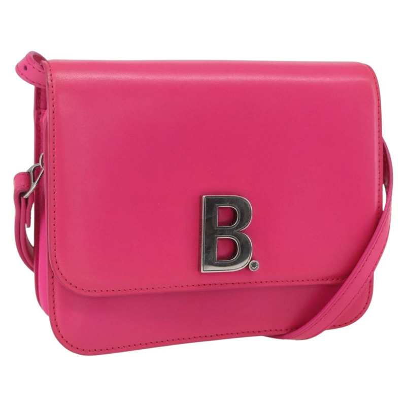 【日本直送】BALENCIAGA 粉紅銀色皮革肩背包 592898 正品 ka1527V-0