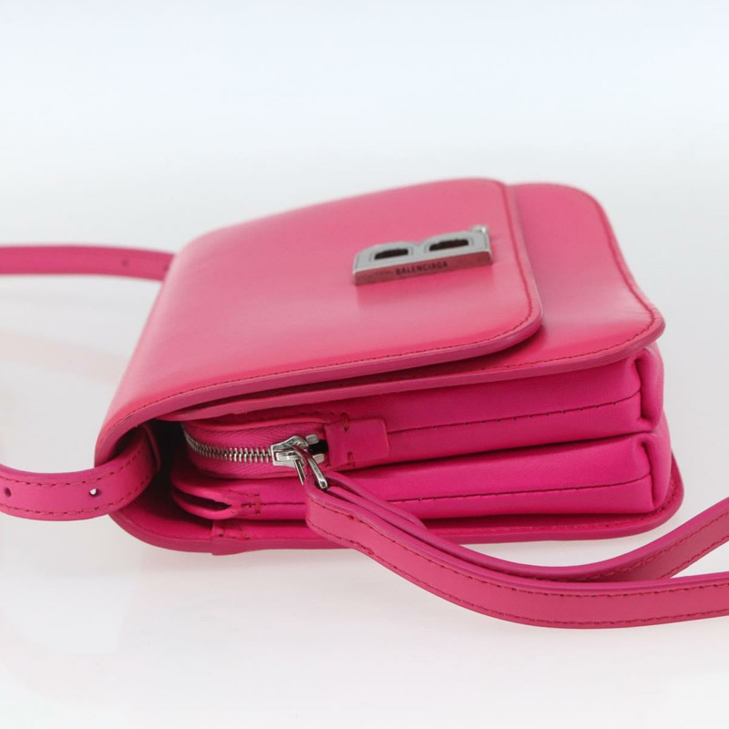【日本直送】BALENCIAGA 粉紅銀色皮革肩背包 592898 正品 ka1527V-2