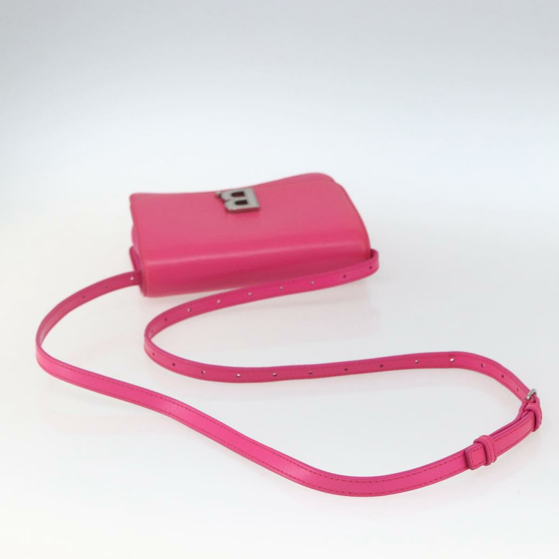 【日本直送】BALENCIAGA 粉紅銀色皮革肩背包 592898 正品 ka1527V-6