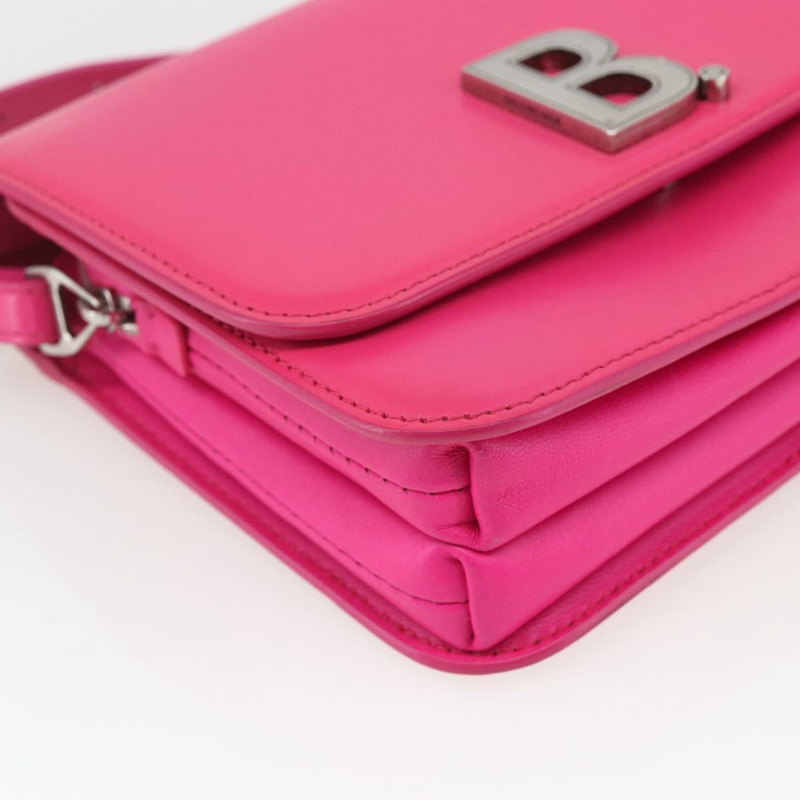 【日本直送】BALENCIAGA 粉紅銀色皮革肩背包 592898 正品 ka1527V-14