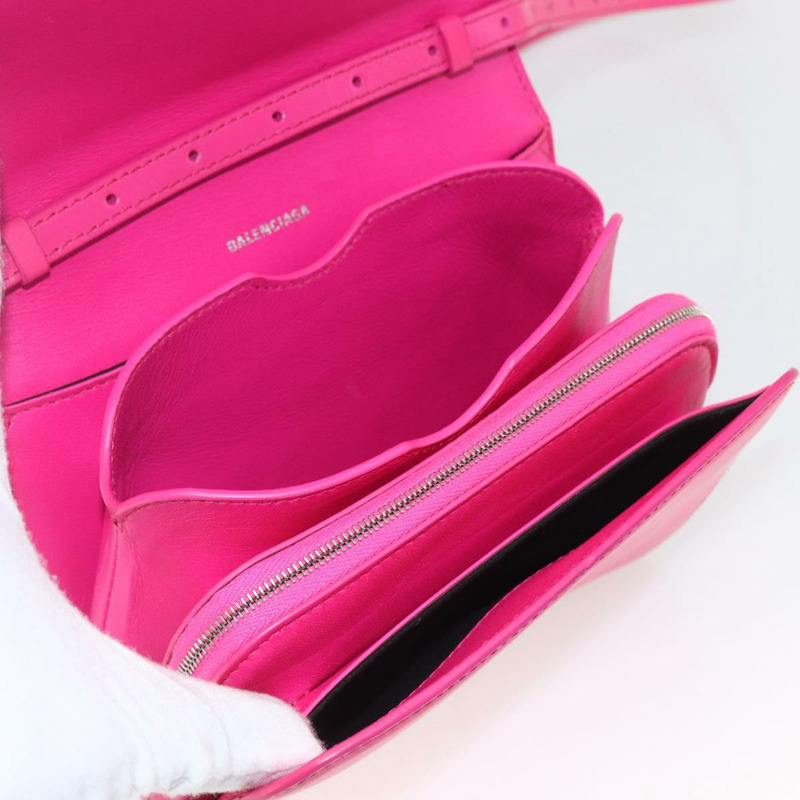 【日本直送】BALENCIAGA 粉紅銀色皮革肩背包 592898 正品 ka1527V-19