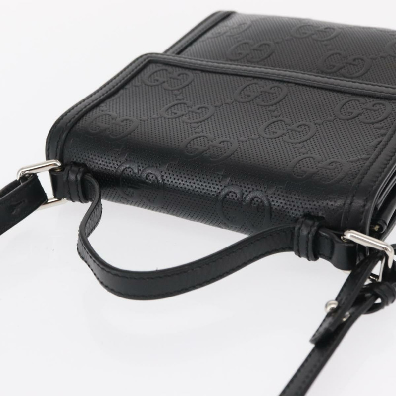 【日本直送】GUCCI GG 壓花單肩包 黑色 銀色 625782 正品 ka1507-5