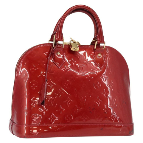 路易威登 Monogram Vernis Alma 小號包 Rouge Grunadine M91693 正品 165861