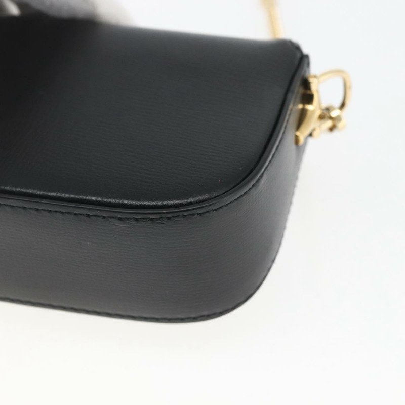 【日本直送】GUCCI Nano 馬階扣單肩包，黑色金色皮革，貨號 760253，正品 ka1517SAM-15