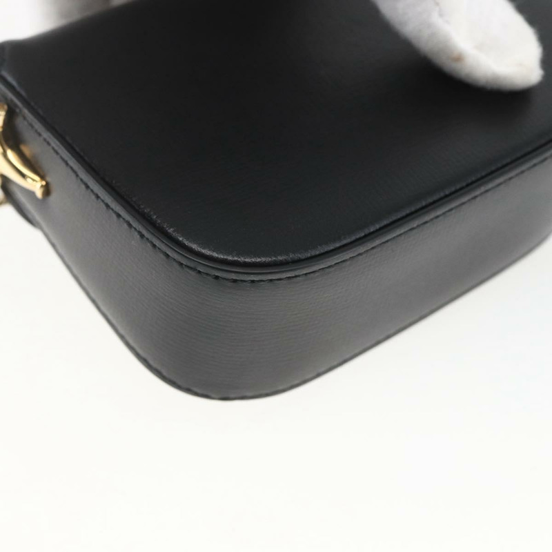 【日本直送】GUCCI Nano 馬階扣單肩包，黑色金色皮革，貨號 760253，正品 ka1517SAM-16