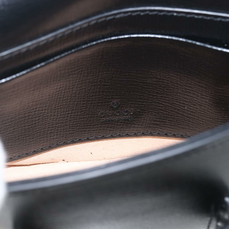 【日本直送】GUCCI Nano 馬階扣單肩包，黑色金色皮革，貨號 760253，正品 ka1517SAM-18