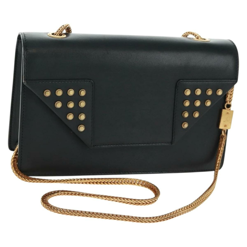 【日本直送】SAINT LAURENT 鏈條肩背包 皮革 黑色 金色 315681 正品 165612V-0