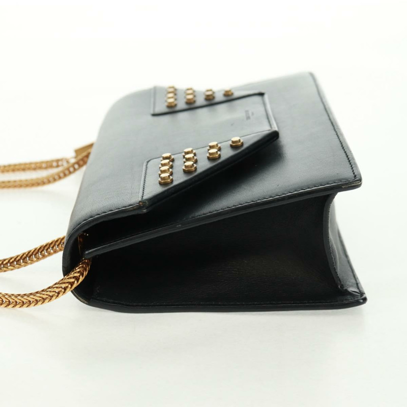 【日本直送】SAINT LAURENT 鏈條肩背包 皮革 黑色 金色 315681 正品 165612V-2