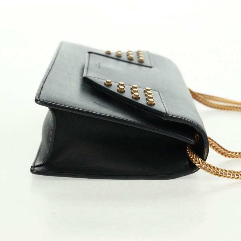 【日本直送】SAINT LAURENT 鏈條肩背包 皮革 黑色 金色 315681 正品 165612V-3