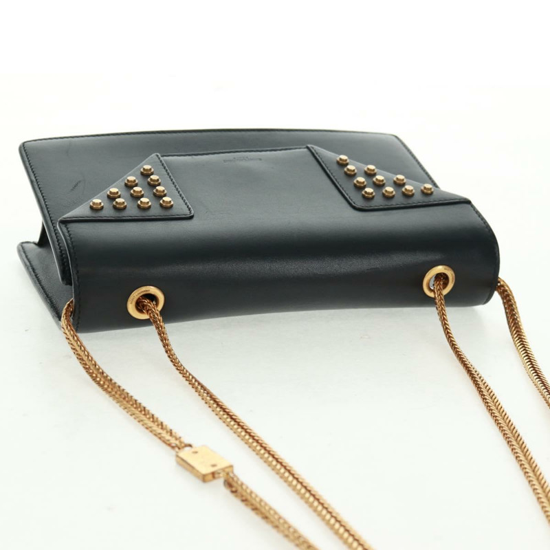 【日本直送】SAINT LAURENT 鏈條肩背包 皮革 黑色 金色 315681 正品 165612V-5