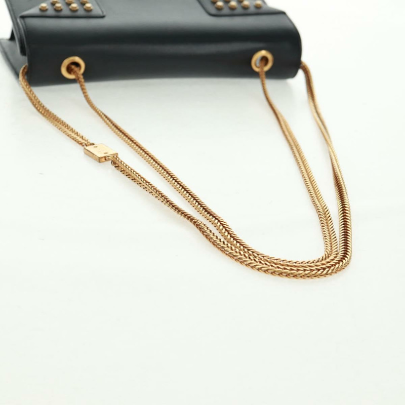 【日本直送】SAINT LAURENT 鏈條肩背包 皮革 黑色 金色 315681 正品 165612V-6