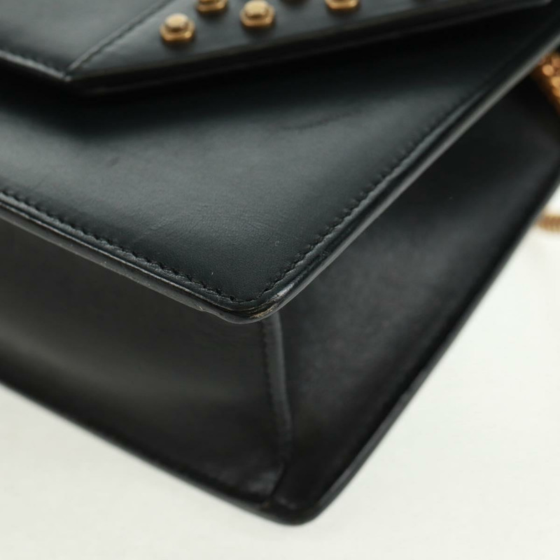 【日本直送】SAINT LAURENT 鏈條肩背包 皮革 黑色 金色 315681 正品 165612V-8
