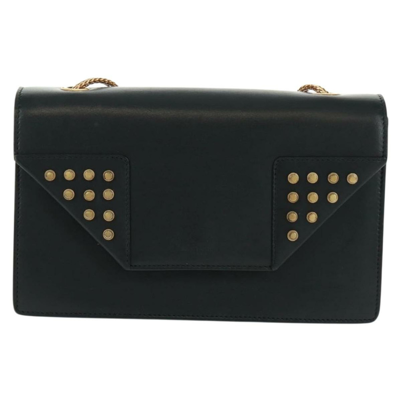 【日本直送】SAINT LAURENT 鏈條肩背包 皮革 黑色 金色 315681 正品 165612V-12