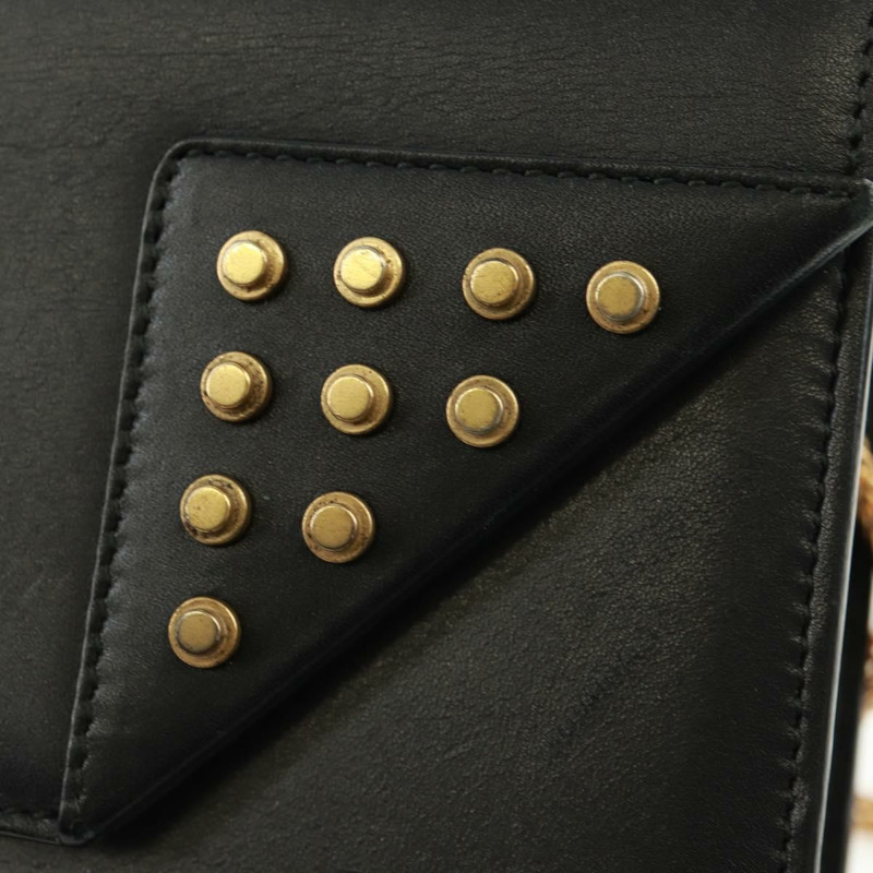 【日本直送】SAINT LAURENT 鏈條肩背包 皮革 黑色 金色 315681 正品 165612V-18