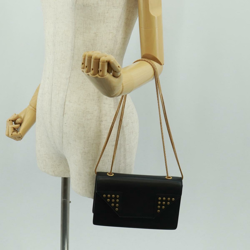 【日本直送】SAINT LAURENT 鏈條肩背包 皮革 黑色 金色 315681 正品 165612V-25