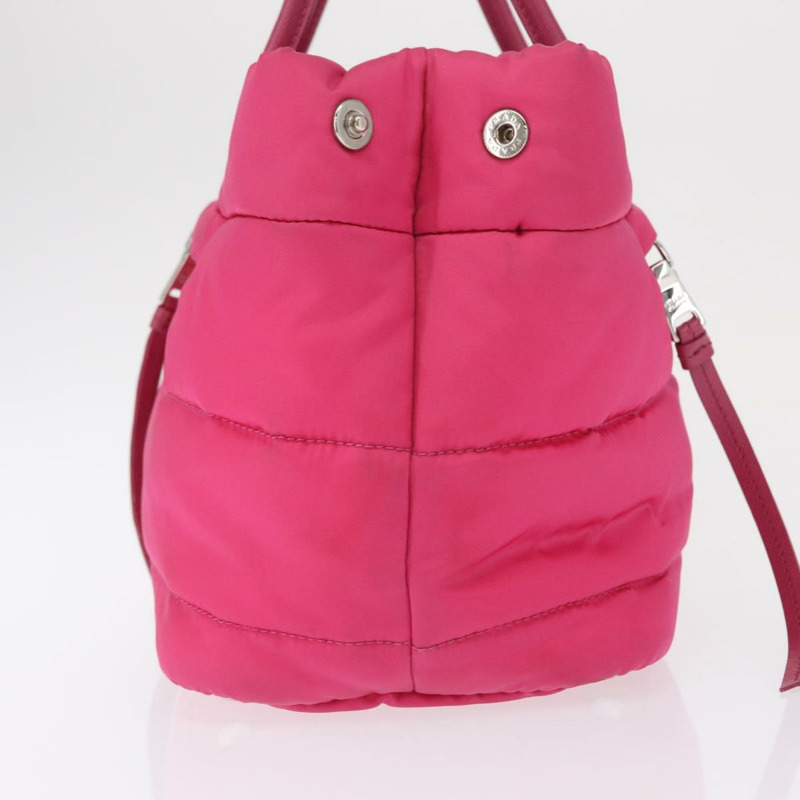 【日本直送】PRADA 手提包 尼龍 粉紅色 銀色 正品 165606-2