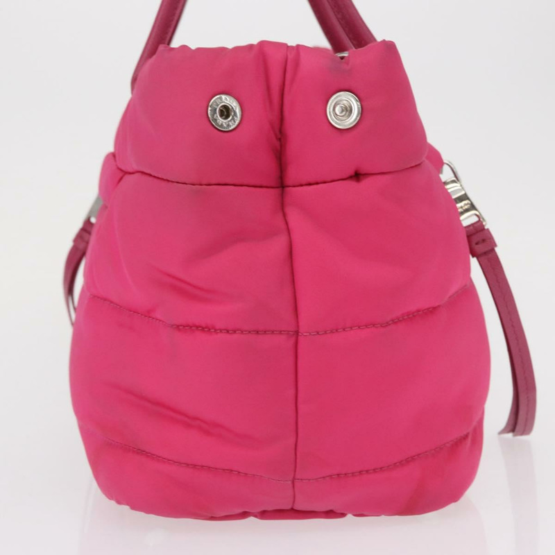 【日本直送】PRADA 手提包 尼龍 粉紅色 銀色 正品 165606-3