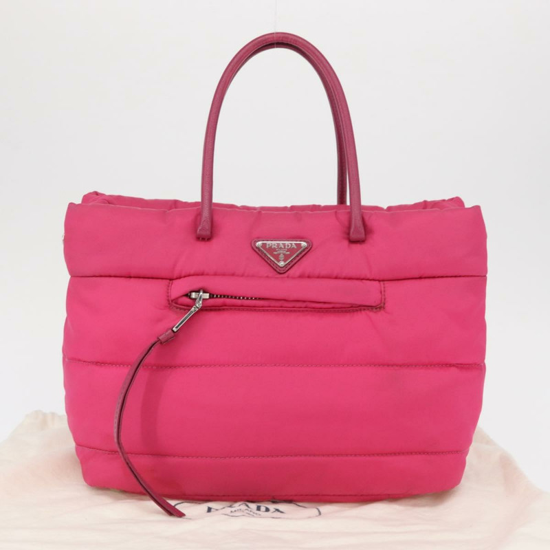 【日本直送】PRADA 手提包 尼龍 粉紅色 銀色 正品 165606-11