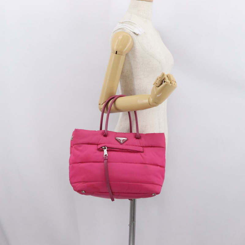 【日本直送】PRADA 手提包 尼龍 粉紅色 銀色 正品 165606-25