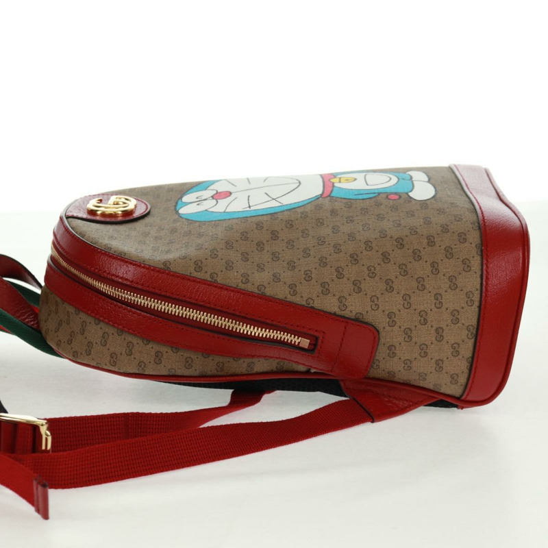 【日本直送】GUCCI Micro GG Supreme哆啦A夢雙肩包 PVC 米色 金色 647816 正品 165616SAM-2