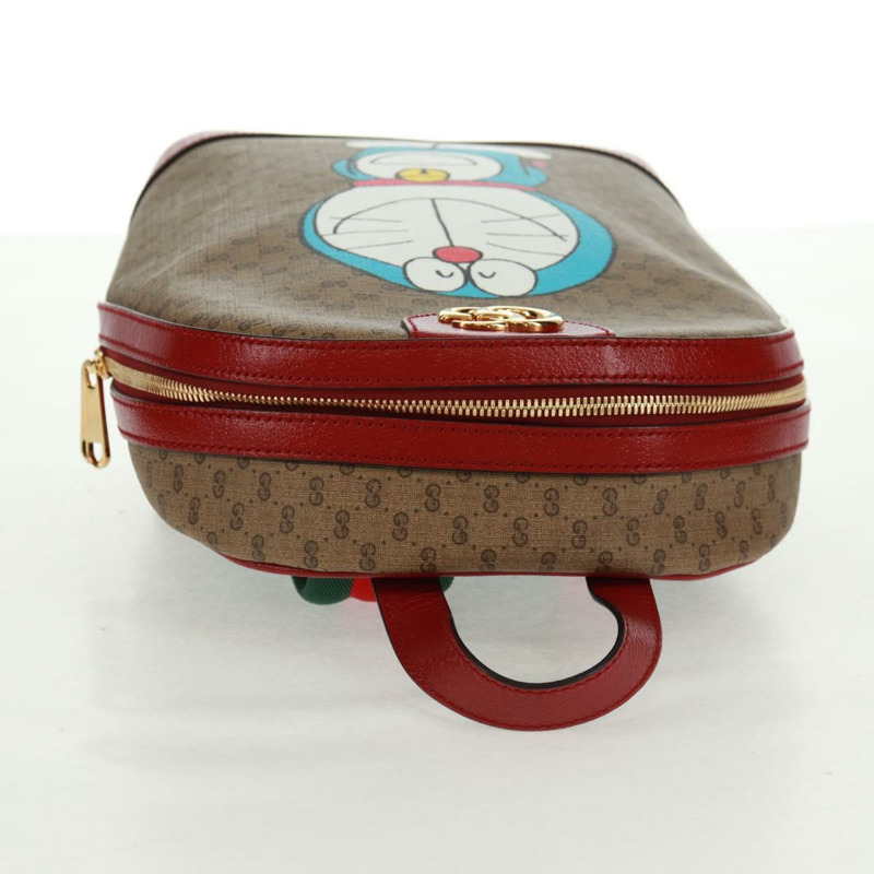 【日本直送】GUCCI Micro GG Supreme哆啦A夢雙肩包 PVC 米色 金色 647816 正品 165616SAM-5