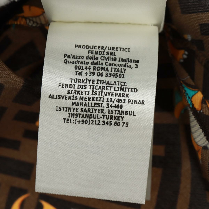 【日本直送】FENDI Zucca帆布龍晶襯衫，絲綢材質，棕黑色，貨號FS1262，正品編號165604SM-13