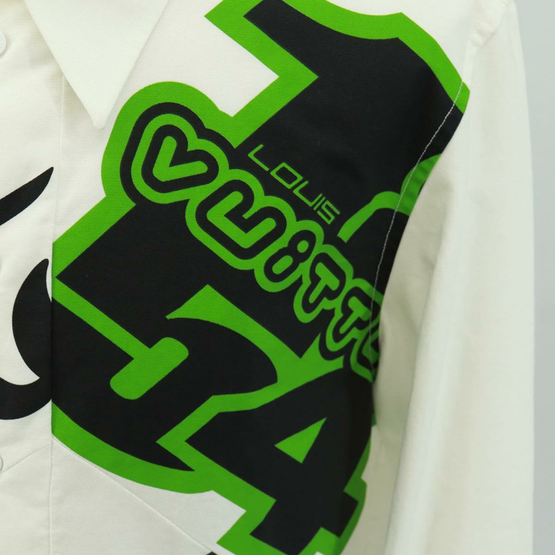 【日本直送】路易威登印花襯衫領帶套裝，純棉白色，LV正品，貨號161259M-6