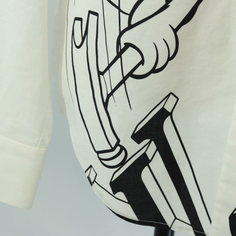 【日本直送】路易威登印花襯衫領帶套裝，純棉白色，LV正品，貨號161259M-9