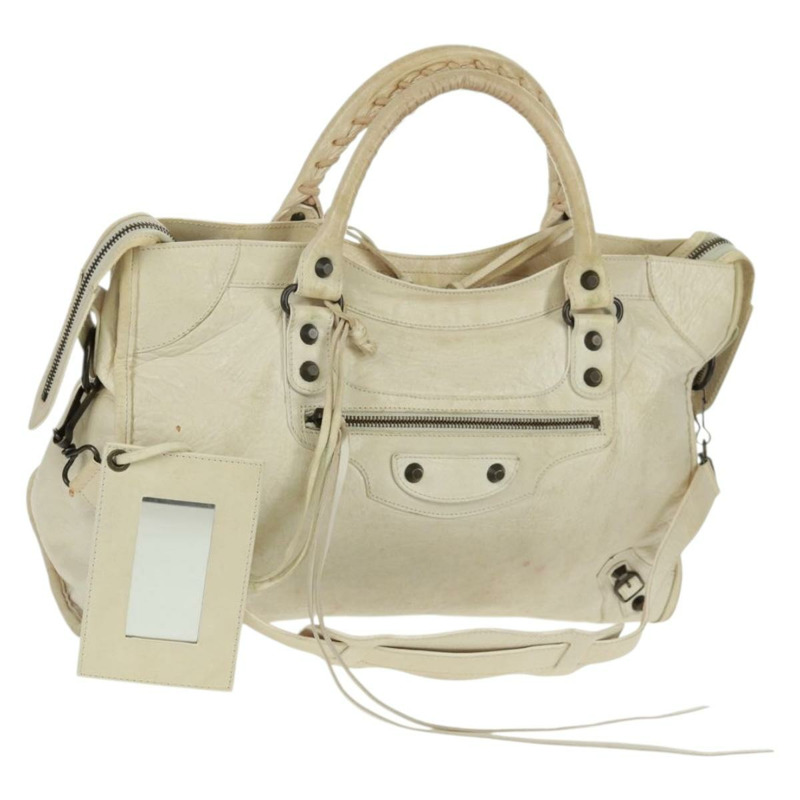 【日本直送】BALENCIAGA City 手提包 皮革 兩用 白色 115748 正品 153799V-0