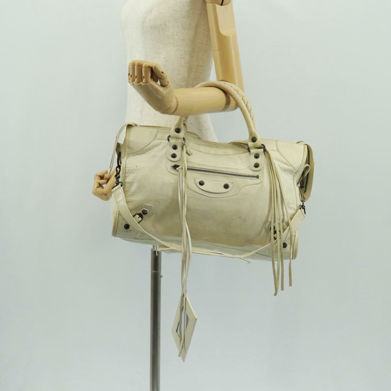 【日本直送】BALENCIAGA City 手提包 皮革 兩用 白色 115748 正品 153799V-30