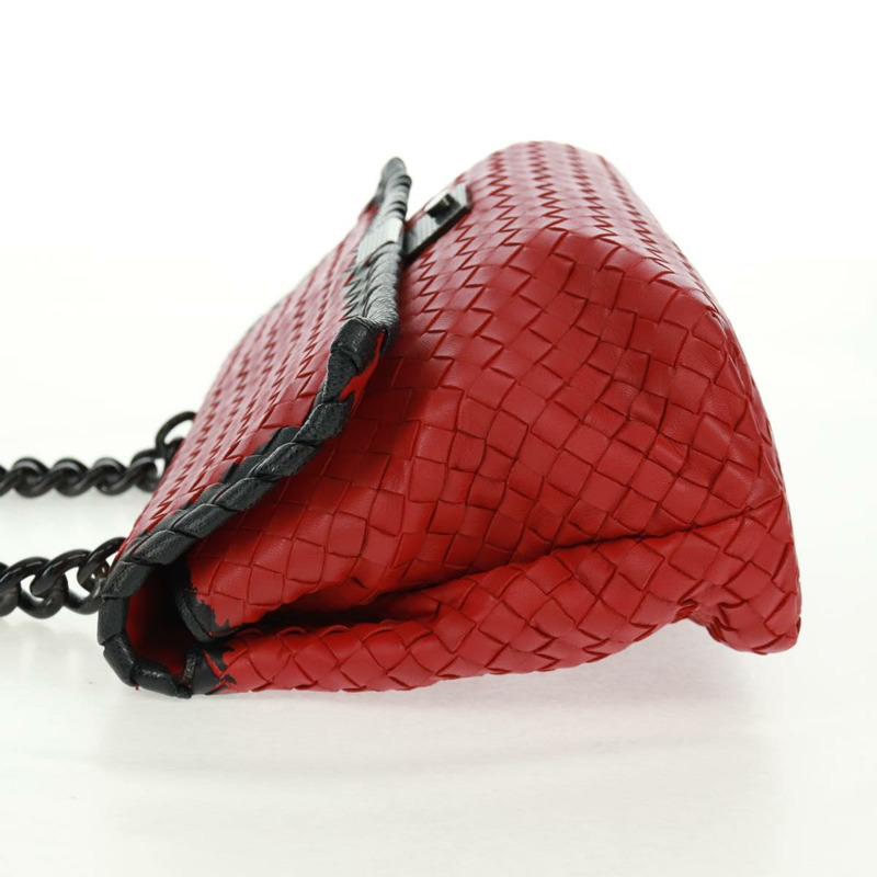 【日本直送】BOTTEGA VENETA INTRECCIATO 皮革紅色肩包 正品 154274V-2