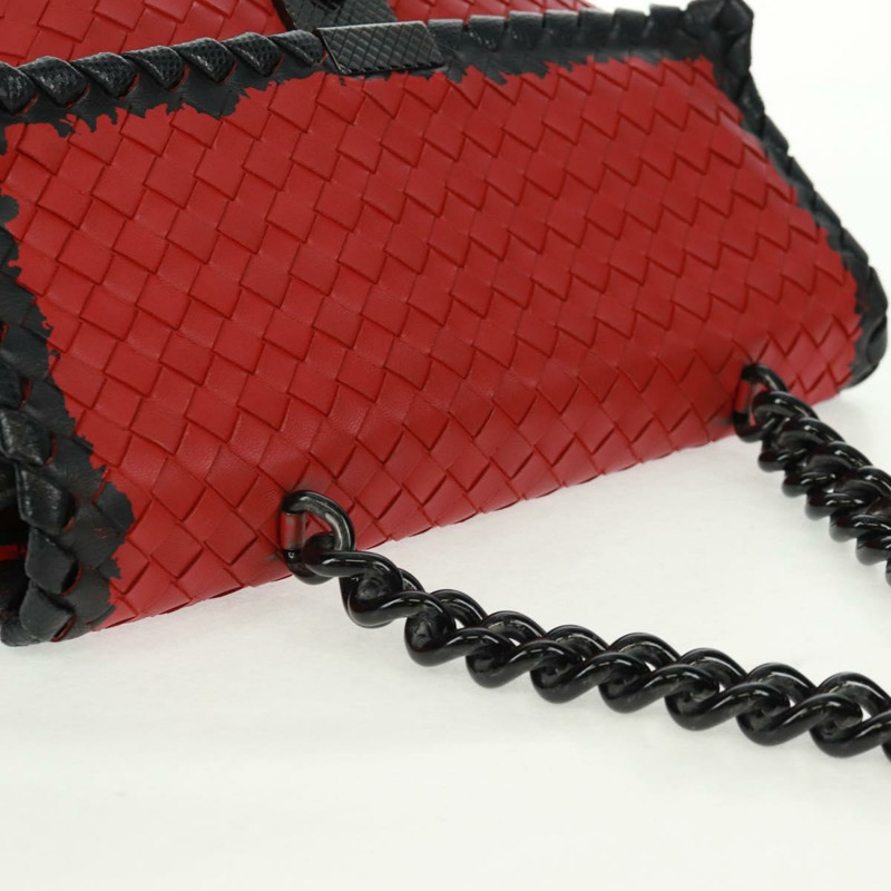 【日本直送】BOTTEGA VENETA INTRECCIATO 皮革紅色肩包 正品 154274V-5
