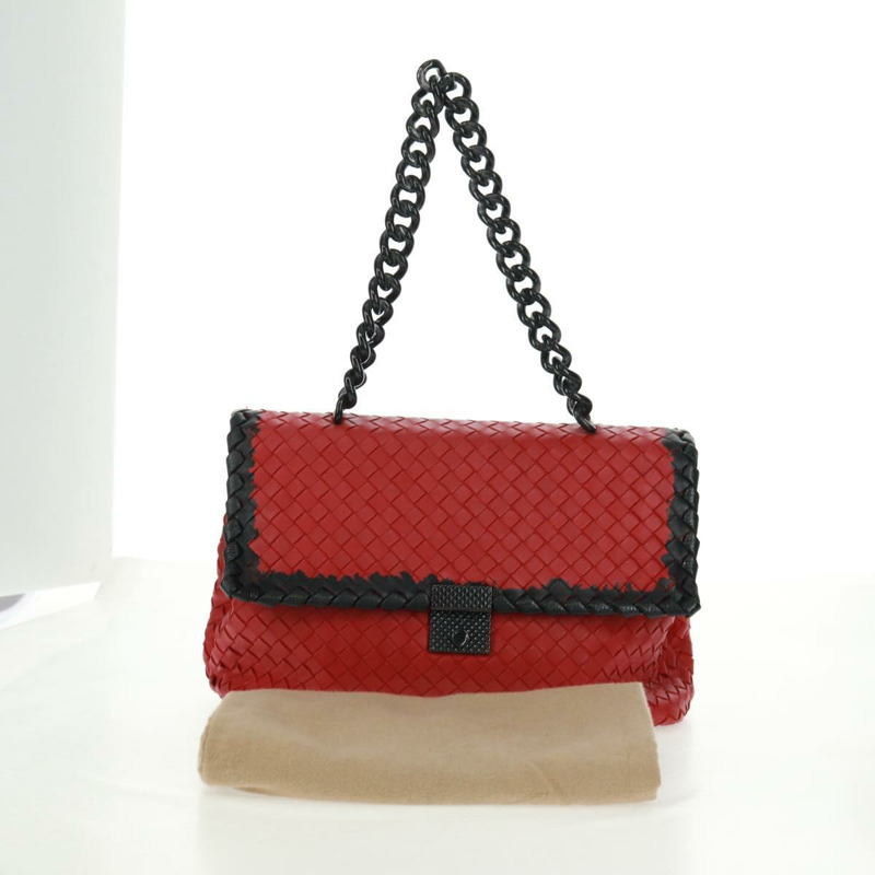 【日本直送】BOTTEGA VENETA INTRECCIATO 皮革紅色肩包 正品 154274V-11