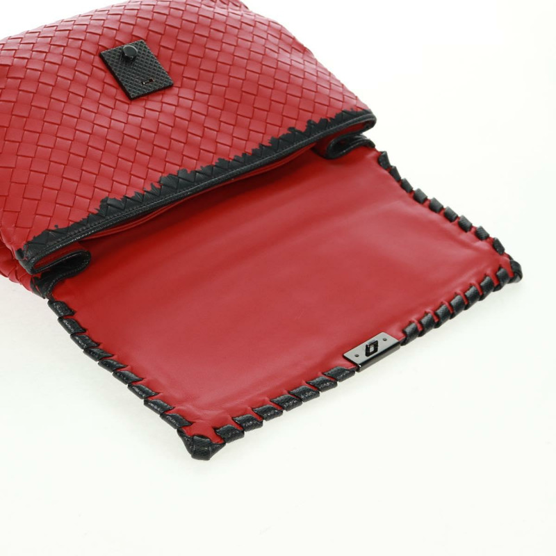 【日本直送】BOTTEGA VENETA INTRECCIATO 皮革紅色肩包 正品 154274V-18