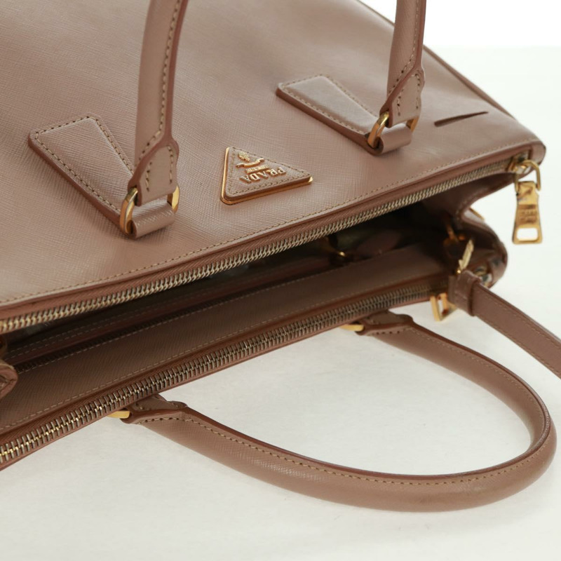 【日本直送】PRADA 手提包 Safiano 皮革 2way 粉金配色 Auth 154265V-13