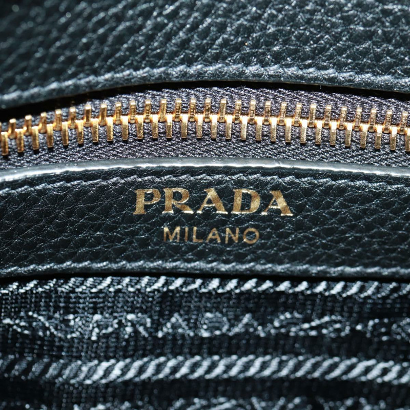 【日本直送】PRADA 黑色金色皮革肩背包，正品編號 154258SAM-19