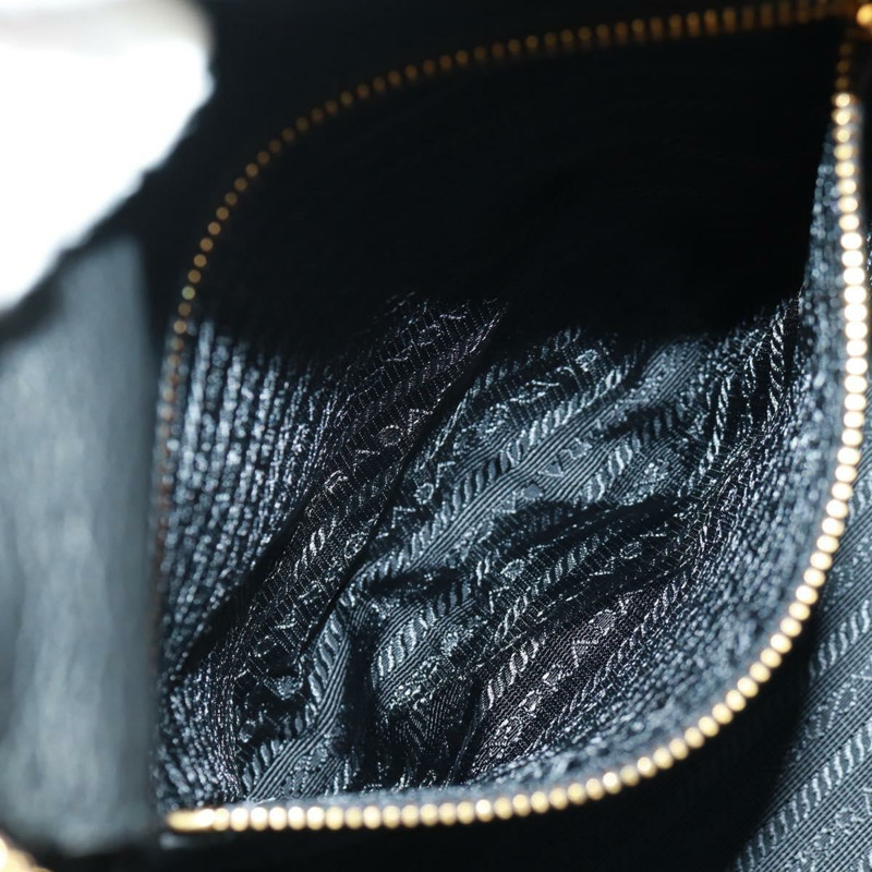 【日本直送】PRADA 黑色金色皮革肩背包，正品編號 154258SAM-23