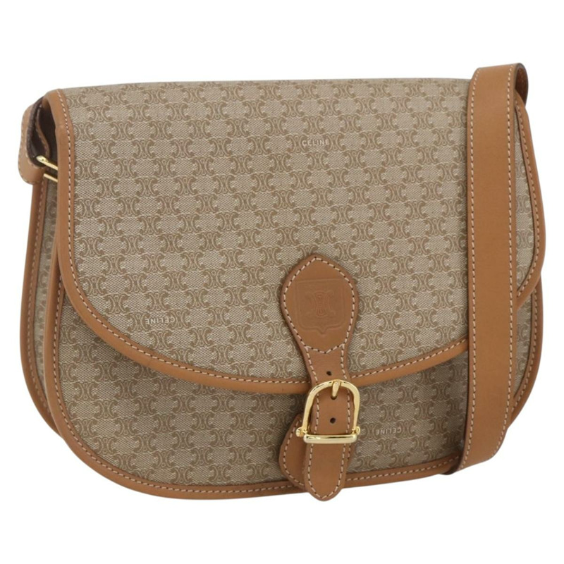 【日本直送】CELINE Macadam帆布肩背包 PVC 米色 金色 正品 164969V-0