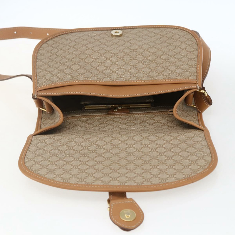 【日本直送】CELINE Macadam帆布肩背包 PVC 米色 金色 正品 164969V-7