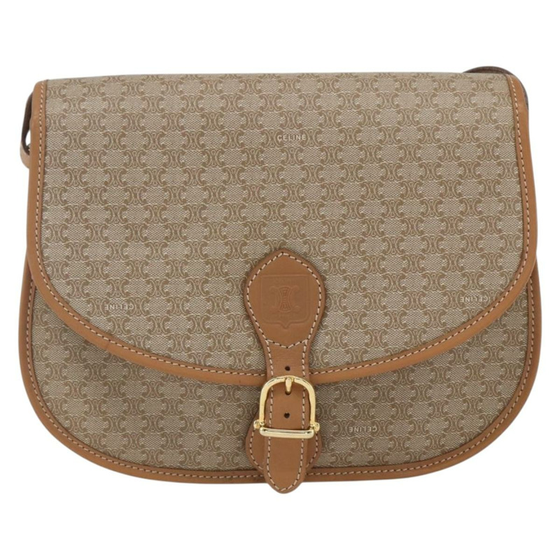 【日本直送】CELINE Macadam帆布肩背包 PVC 米色 金色 正品 164969V-12