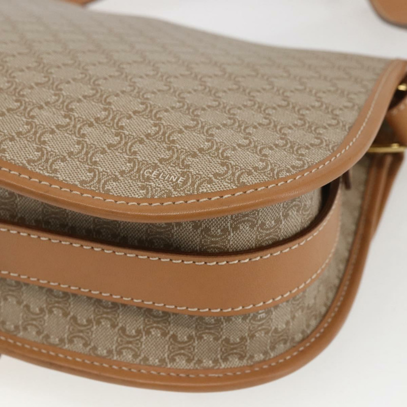 【日本直送】CELINE Macadam帆布肩背包 PVC 米色 金色 正品 164969V-16