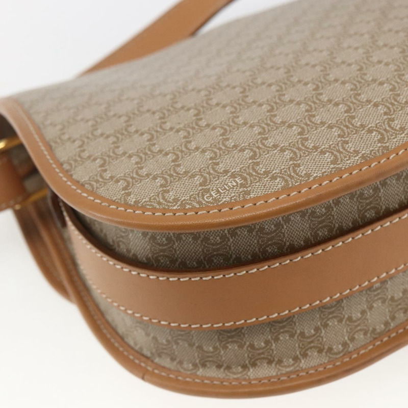 【日本直送】CELINE Macadam帆布肩背包 PVC 米色 金色 正品 164969V-17